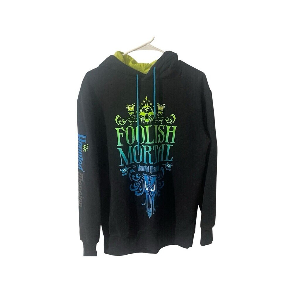 Disney Parks Haunted Mansion Foolish Mortal Hoodie Mens Size Small